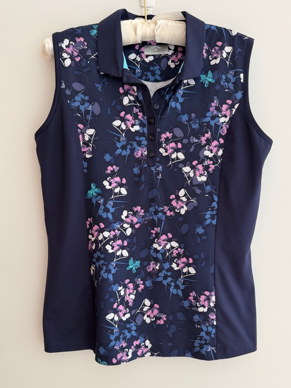CALLAWAY Sleeveless Golf Polo Shirt Opti-Dri Jersey UPF 50 Sun Protection